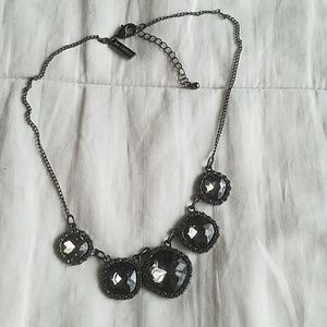 The Limited pewter stone necklace
